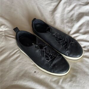Ecco Black Leather Men's Shoes